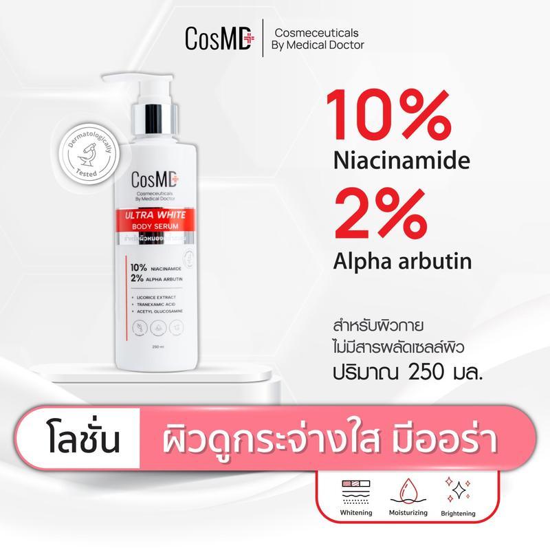 CosMD โลชั่นบำรุงผิวกาย 10% NIACINAMIDE + 2% ARBUTIN