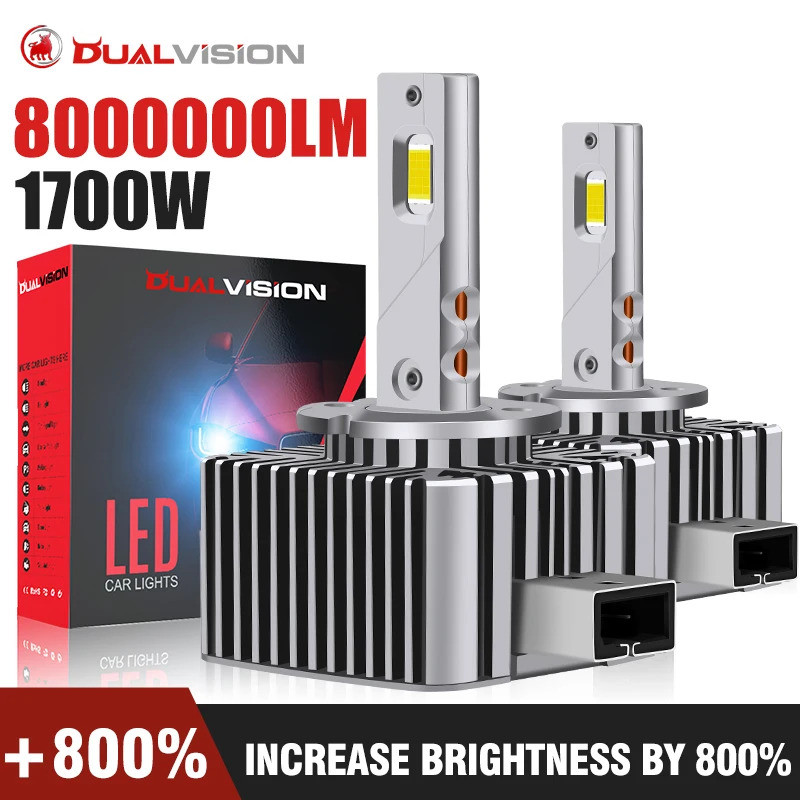 2X D3S D1S ไฟหน้า LED Canbus 1:1 HID D2S D4S D8S D1R D2R D3R D4R โคมไฟอัตโนมัติ 8000000LM 1700W Plug