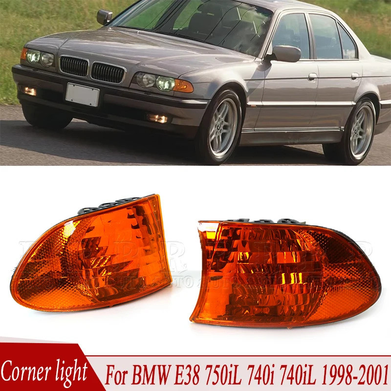 มุมไฟหน้าไฟเลี้ยวไฟสัญญาณ Amber เลนส์สําหรับ BMW E38 740i 740iL 750iL 1998 1999 2000 2001 6313837910