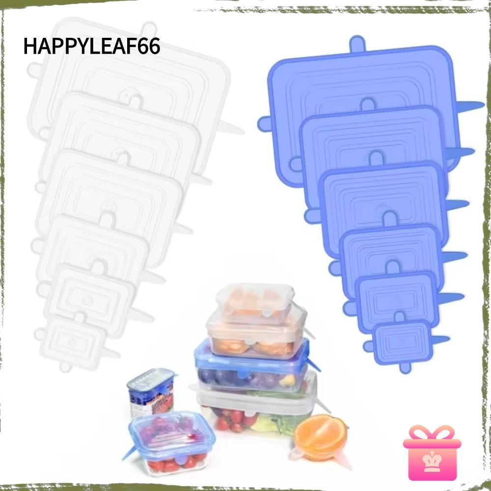 HAPPYLEAF66 6 ชิ้นฝาครอบรักษาสด,ยืดฝาปิดซิลิโคนกันลื่น,Reusable Kitchen Gadgets Bowl Cap