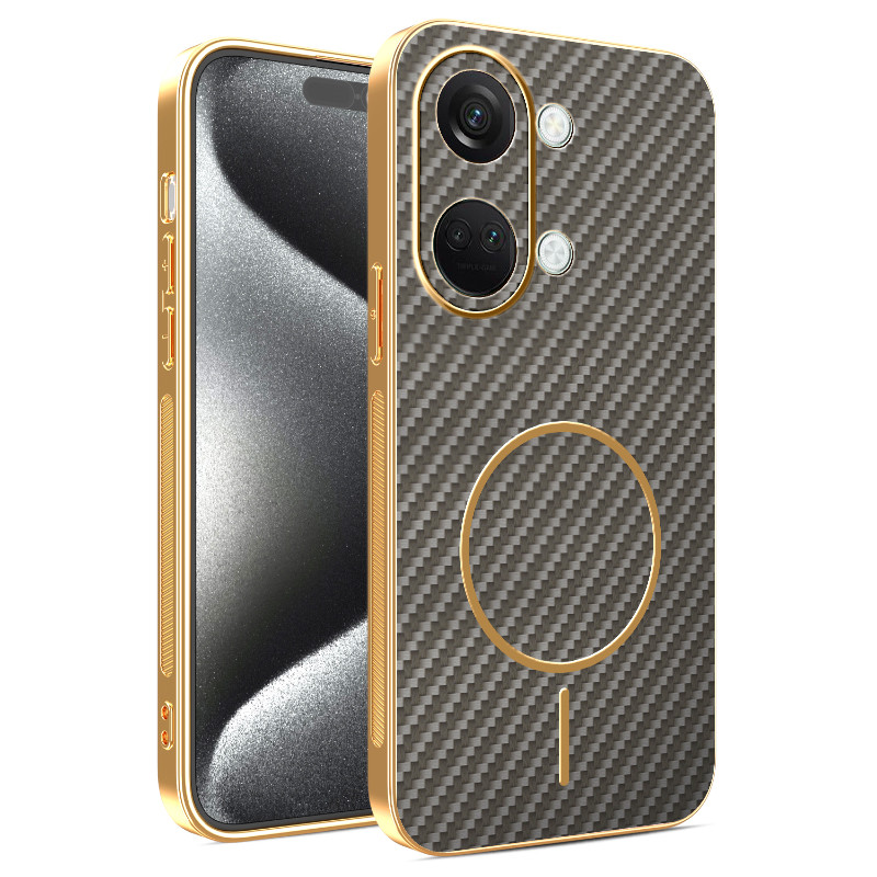 สําหรับ OnePlus ACE 2V, Nord 3, เคสโทรศัพท์วงแหวนแม่เหล็กระดับไฮเอนด์ที่ทันสมัย, ฝาครอบป้องกันป้องกันการหล่นคาร์บอนไฟเบอร์