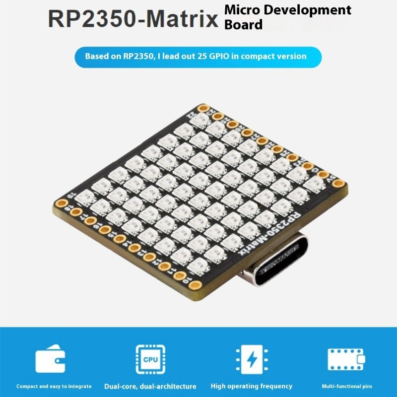 HL ขยาย 8x8 LED โมดูล RP2350 Development Board 8x8 LED สําหรับหุ่นยนต์ Automation โครงการสําหรับการศ