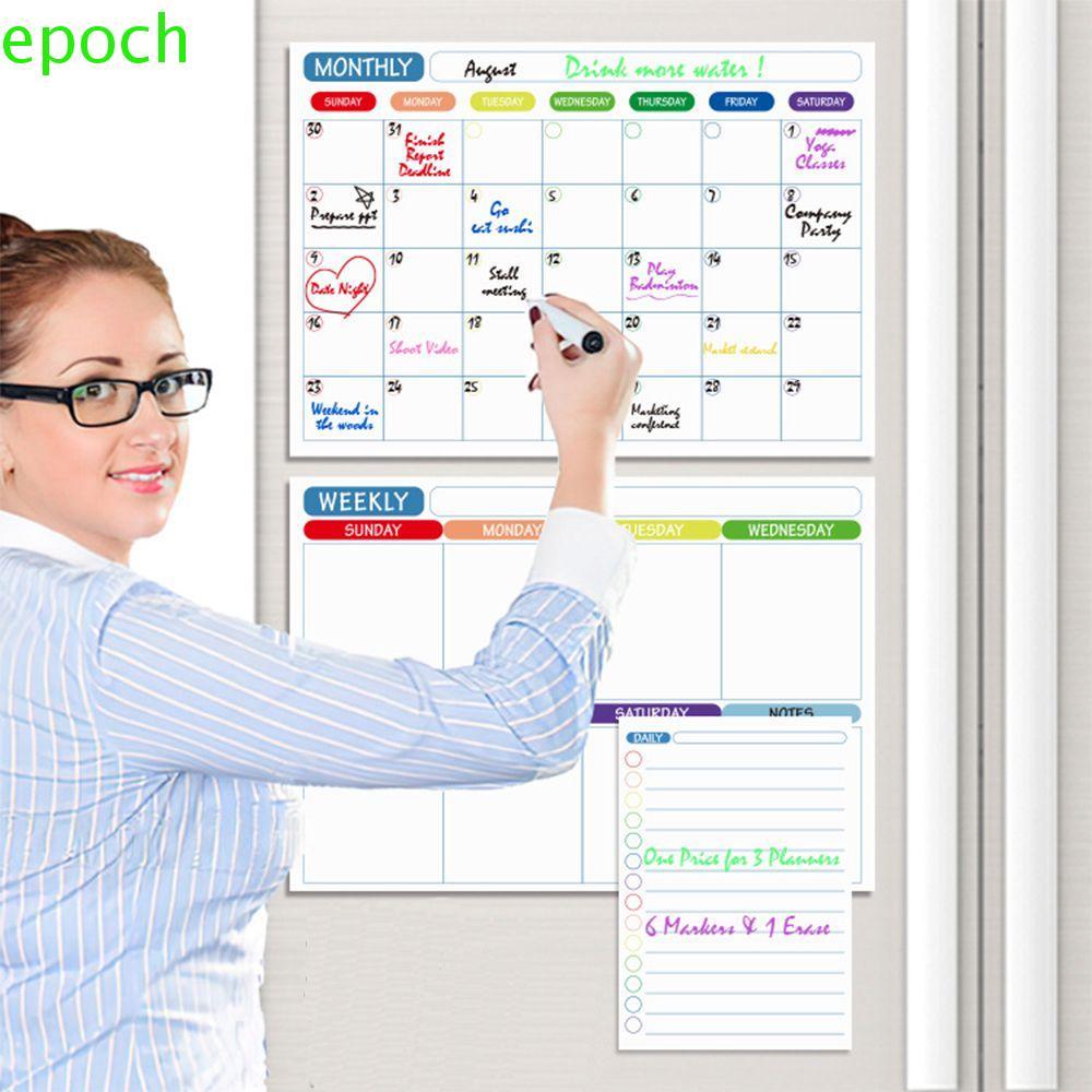 EPOCH Memo Message Board Grocery List Soft A3 ไวท์บอร์ดยืดหยุ่นทํารายการ Month Planner