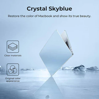 ใหม่ Ultra Slim Crystal Sky Blue Case สําหรับ MacBook Air Pro NEO 13 14 15 16 นิ้ว (M1/M2/M3/M4/M5)