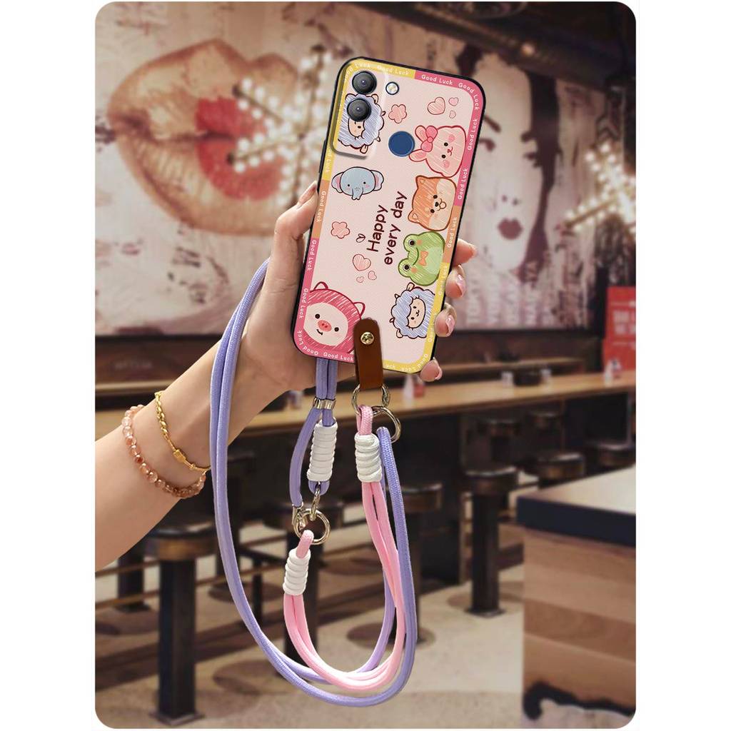 ฝาหลังทนทานเคสโทรศัพท์สําหรับ Tecno POP5 LTE/BD4 Crossbody Graffiti ซิลิโคนน่ารักนุ่มกรณีการ์ตูนแฟชั