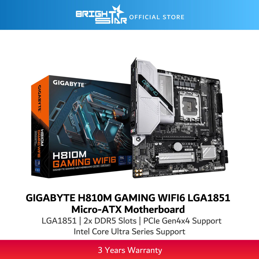 GIGABYTE H810M GAMING WIFI6 LGA1851 เมนบอร์ด Micro-ATX