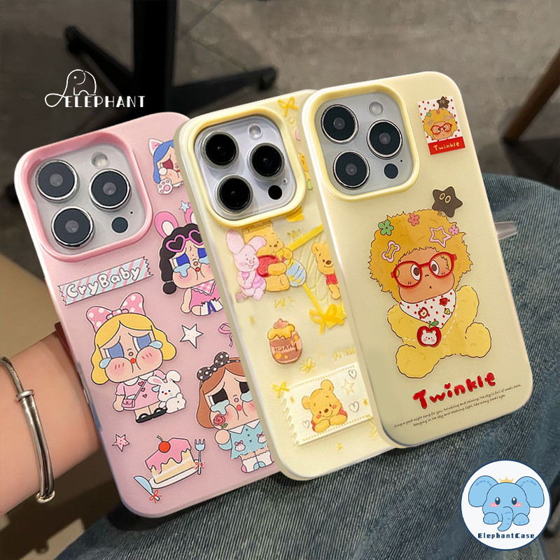 เคสไอโฟน 16 12 สำหรับ IPhone 14 16 17 15 11 13 Pro Max 7 16 8 15 14 Plus X XR XS Max หน้ากากวินนี่วินนี่หมี 2 in 1
