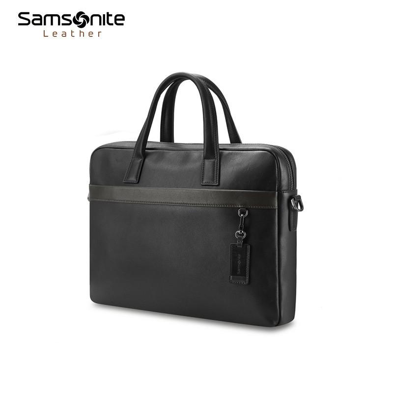 Samsonite/Samsonite กระเป๋าเอกสารผู้ชายธุรกิจกระเป๋าเอกสาร Commuter กระเป๋าถือหนังวัวแท้