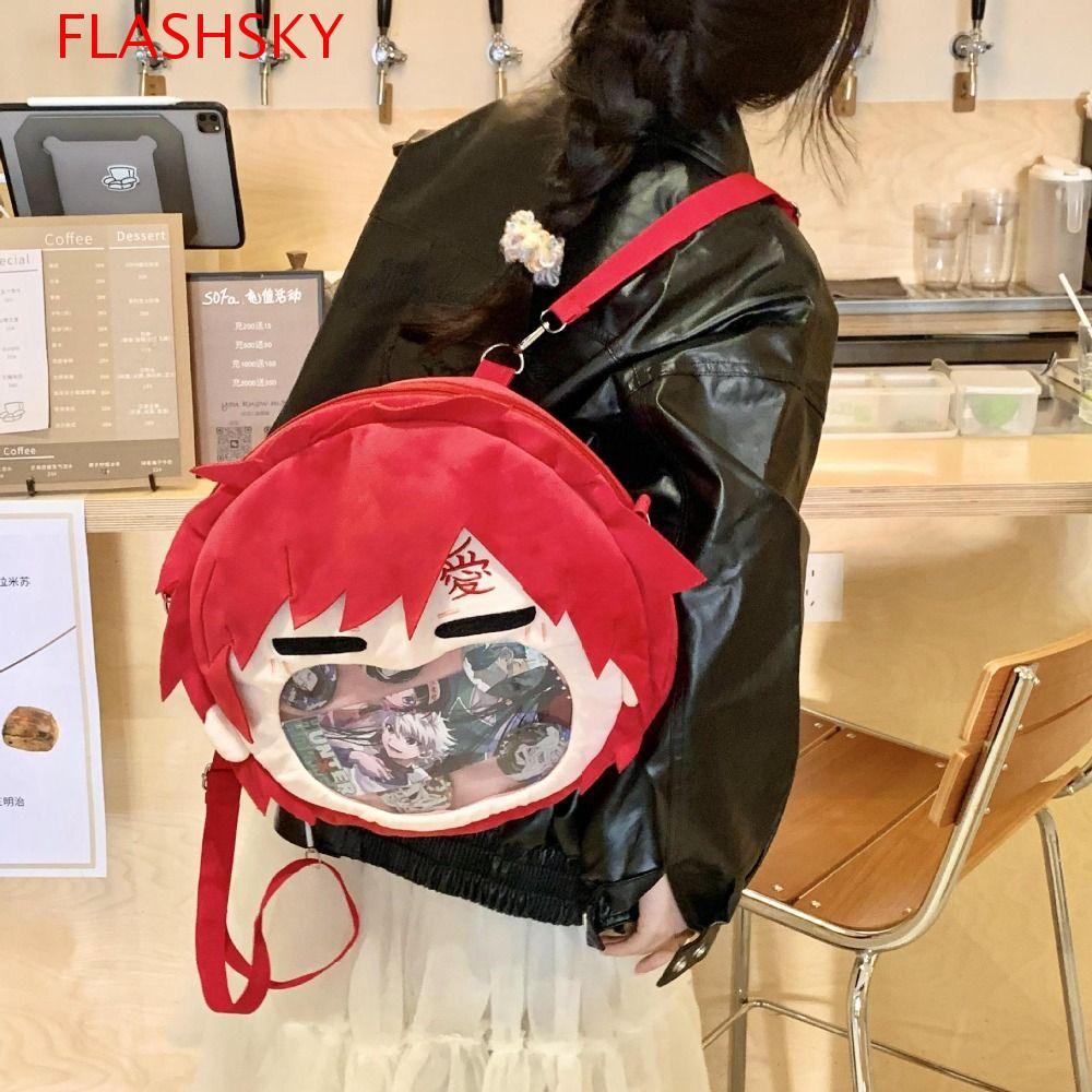 FLASHSKY กระเป๋าเป้สะพายหลังแบบโปร่งใส ขนาดใหญ่ มีที่เก็บของเยอะ ออกแบบจากอนิเมะ Uchiha Sasuke และตุ