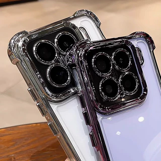 ชุบโปร่งใสเคสโทรศัพท์ สําหรับ Xiaomi 15T 14T 13T 12T 11T Pro 11 Lite 15 17 Pro Max 15TPro กล้องป้องกันถุงลมนิรภัยกันกระแทกซิลิโคนนุ่ม