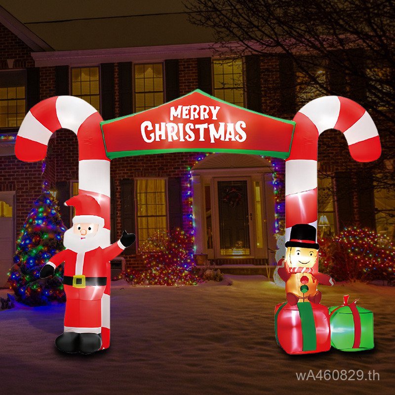 Cross-Border กล่องของขวัญ Inflatable Gingerbread Man Santa Claus Christmas Cane Air รุ่น Porch Lumin
