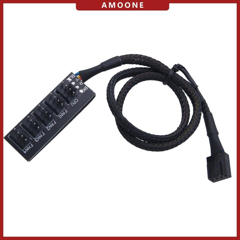 AMOONE 5 Way PWM พัดลมอะแดปเตอร์ 5 พอร์ต 4Pin PWM PC พัดลมระบายความร้อน Controller Power Distributio