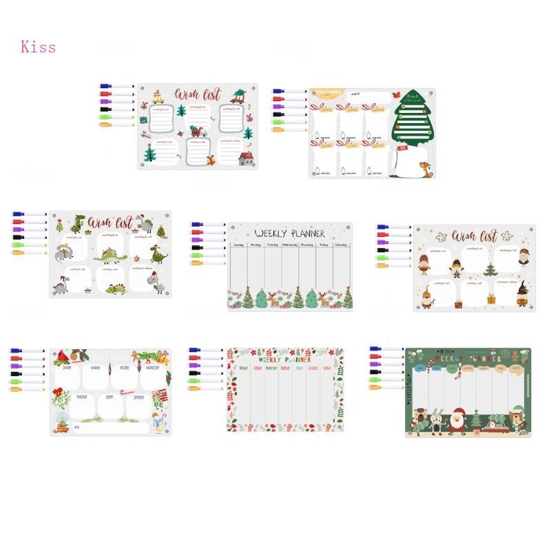 Kiss Magnetic Calendar Whiteboard Weekly Planner ปฏิทินตู้เย็น To-do-list Board