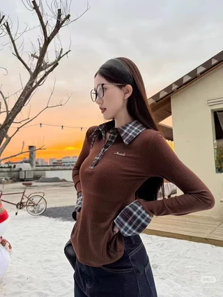 ส่งจากไทยทุกวัน เสื้อแฟชั่นผญ เสื้อยืดผู้หญิง ปัก คอสี่เหลี่ยม เสื้อคอปกกระดุมหน้า ทรงคิวท์ๆ ผ้านิ่ม