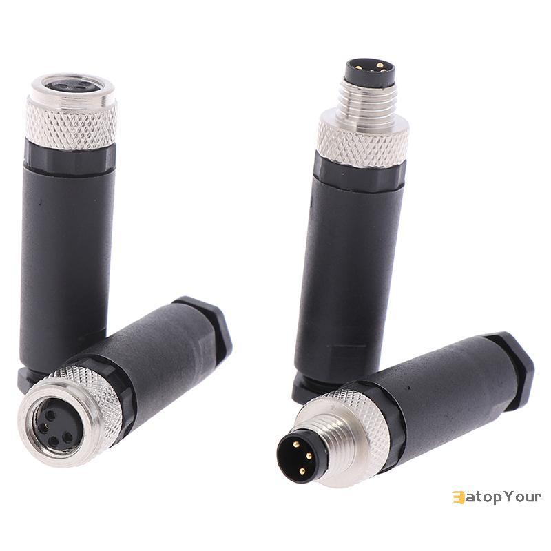 EatopYour] 1 PC M8 Sensor Connector 3/4 Pin ปลั๊กมุมตรงชาย/หญิงใหม่