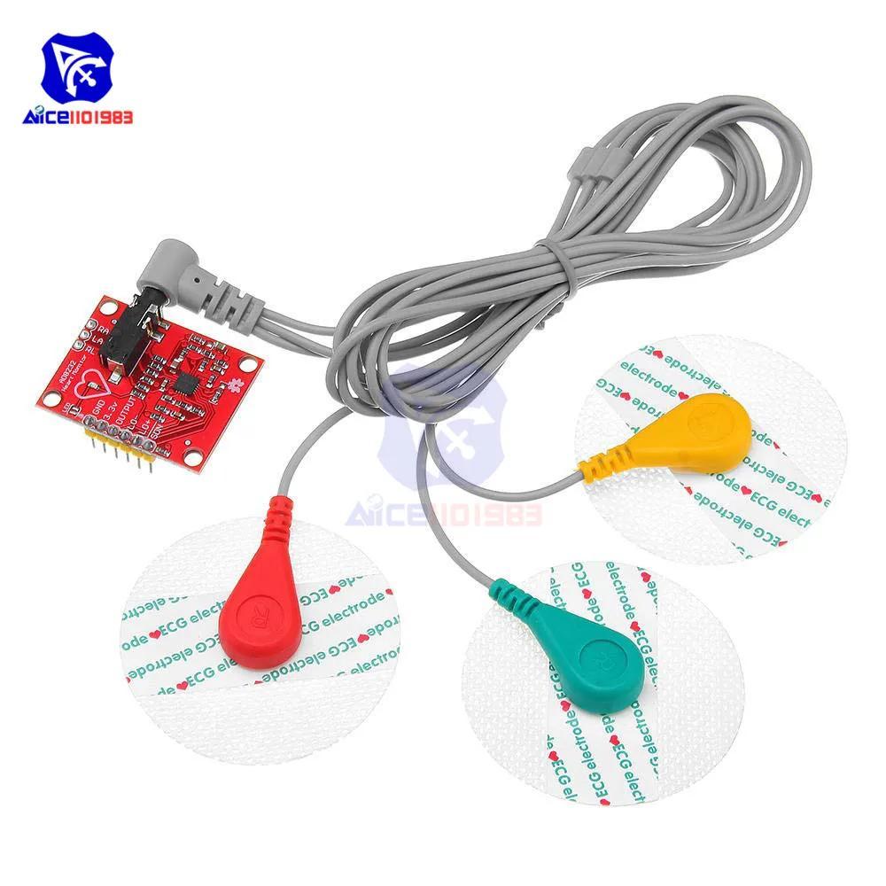 Diymore AD8232 การวัด Pulse Heart Monitoring Heartbeat Sensor โมดูลสําหรับ Arduino