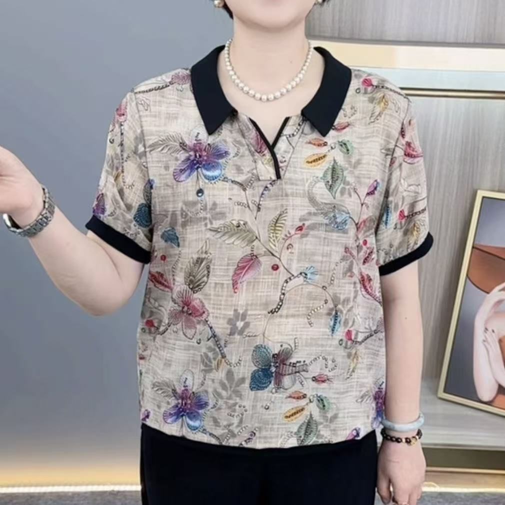 เสื้อยืดแขนสั้นสุภาพสตรี สไตล์ใหม่ ยืดหยุ่น มีให้เลือกหลายไซส์