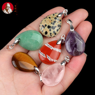 1787-18 * 25 มม.คริสตัลธรรมชาติอาเกตหินหยดน้ําบวกหัวเข็มขัดท…