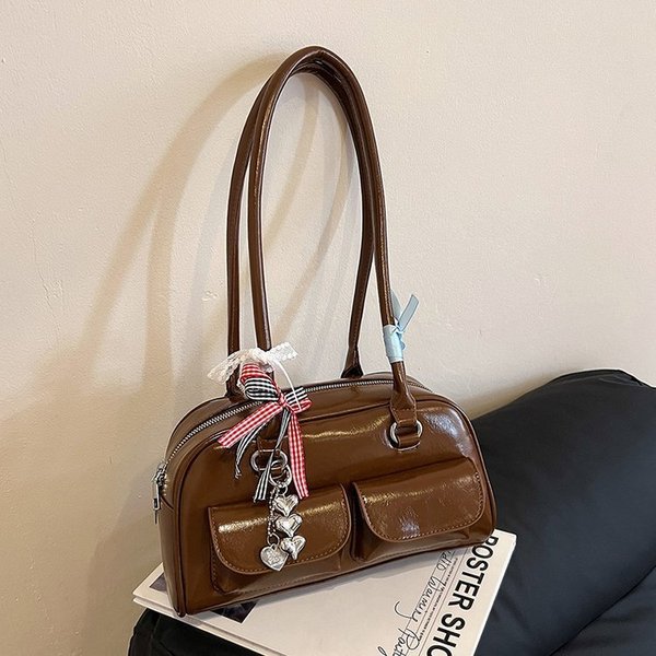 perota brand กระเป๋า cecelle การค้าต่างประเทศเย็บเฉพาะกระเป๋าสะพายหญิง2024ใหม่กระเป๋าโบว์ลิ่งแฟชั่นย