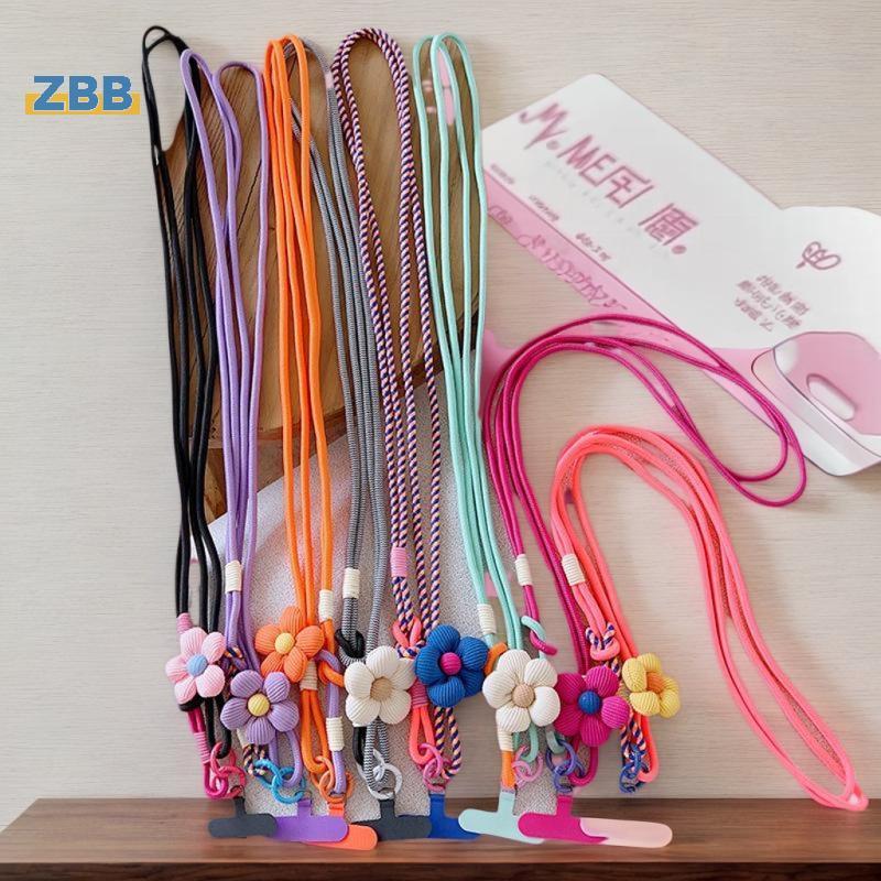ZBB> 1ชิ้นดอกไม้ทอไหล่ห้อยคอโทรศัพท์มือถือเชือกเส้นเล็กปรับที่ถอดออกได้กรณีโทรศัพท์สากลป้องกันการสูญ