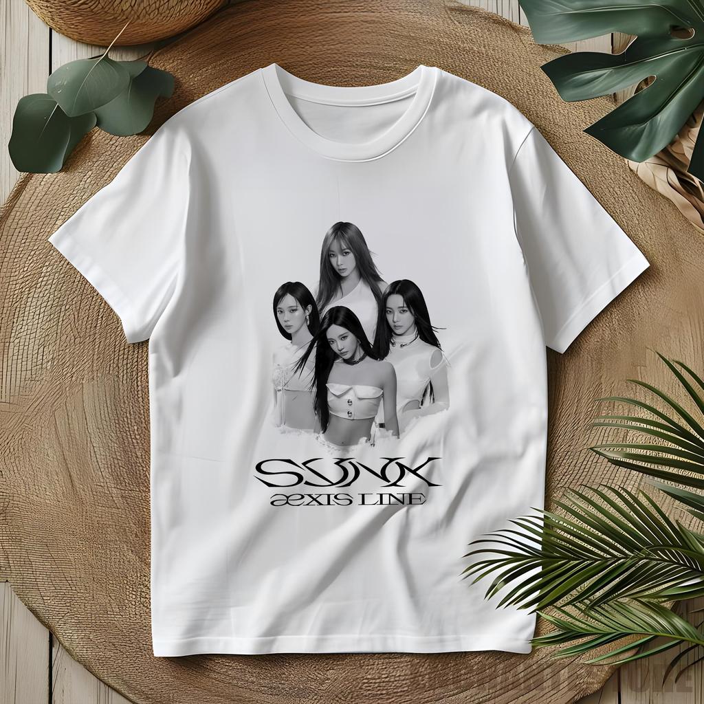 เสื้อยืด Aespa Kpop สไตล์เรโทร Aespa Synk: Aexis Line 2025 สำหรับผู้หญิง