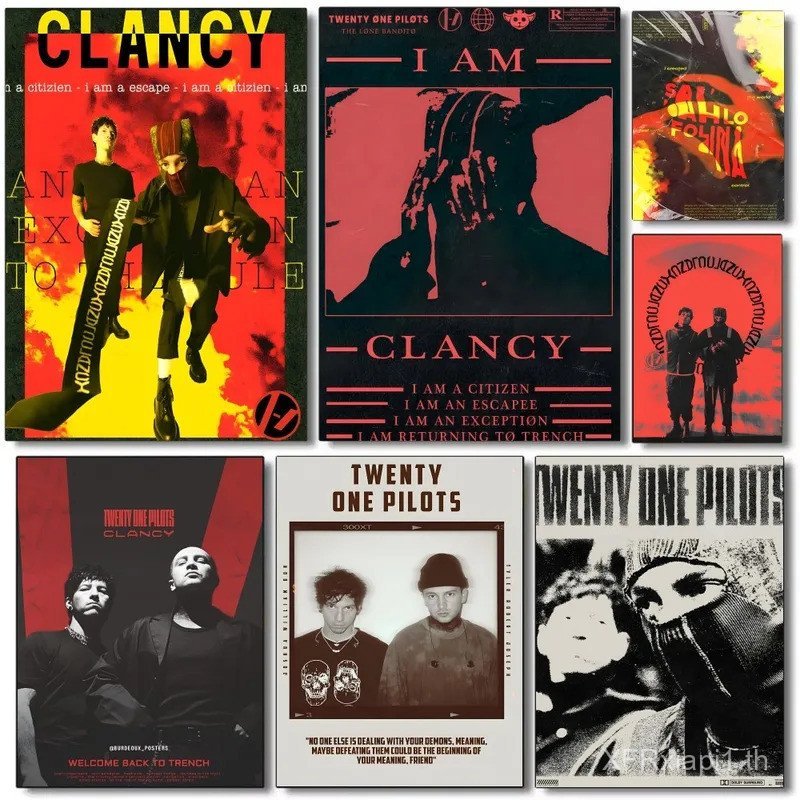T-Twenty One Pilots Band โปสเตอร์ Hd ศิลปะพิมพ์ห้องพัก Home Cafe Bar ตกแต่งผนัง,ไม่มีกรอบผ้าใบภาพวาด