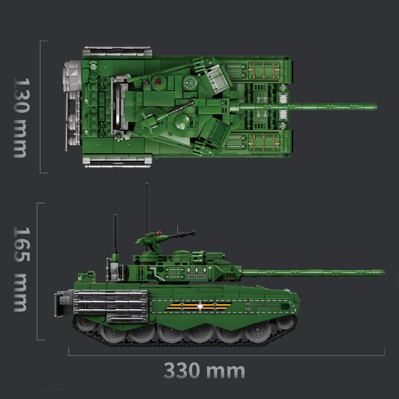 Leyi 66051-069M1 รถถังหลัก Hippocampus Arrow Cannon เด็กการศึกษาประกอบของเล่นอาคารบล็อก 10.25e
