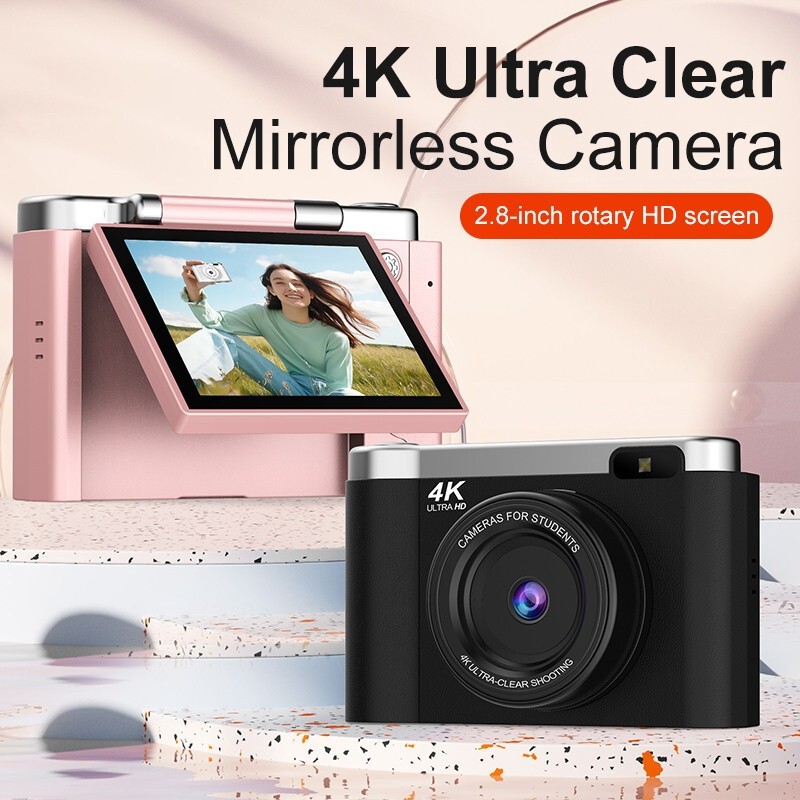 Flip Screen 4K Digital Camera CCD 8x Zoom 4K Resolution 7500W Pixels AF Autofocus Vlog Video Recorde