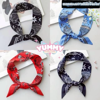 🎀Yummy Shop🎀 ผ้าพันคอ ผ้าเช็ดหน้า ลายโบฮีเมี่ยน ใส่ง่ายสบายสีสดใส (VO-45)