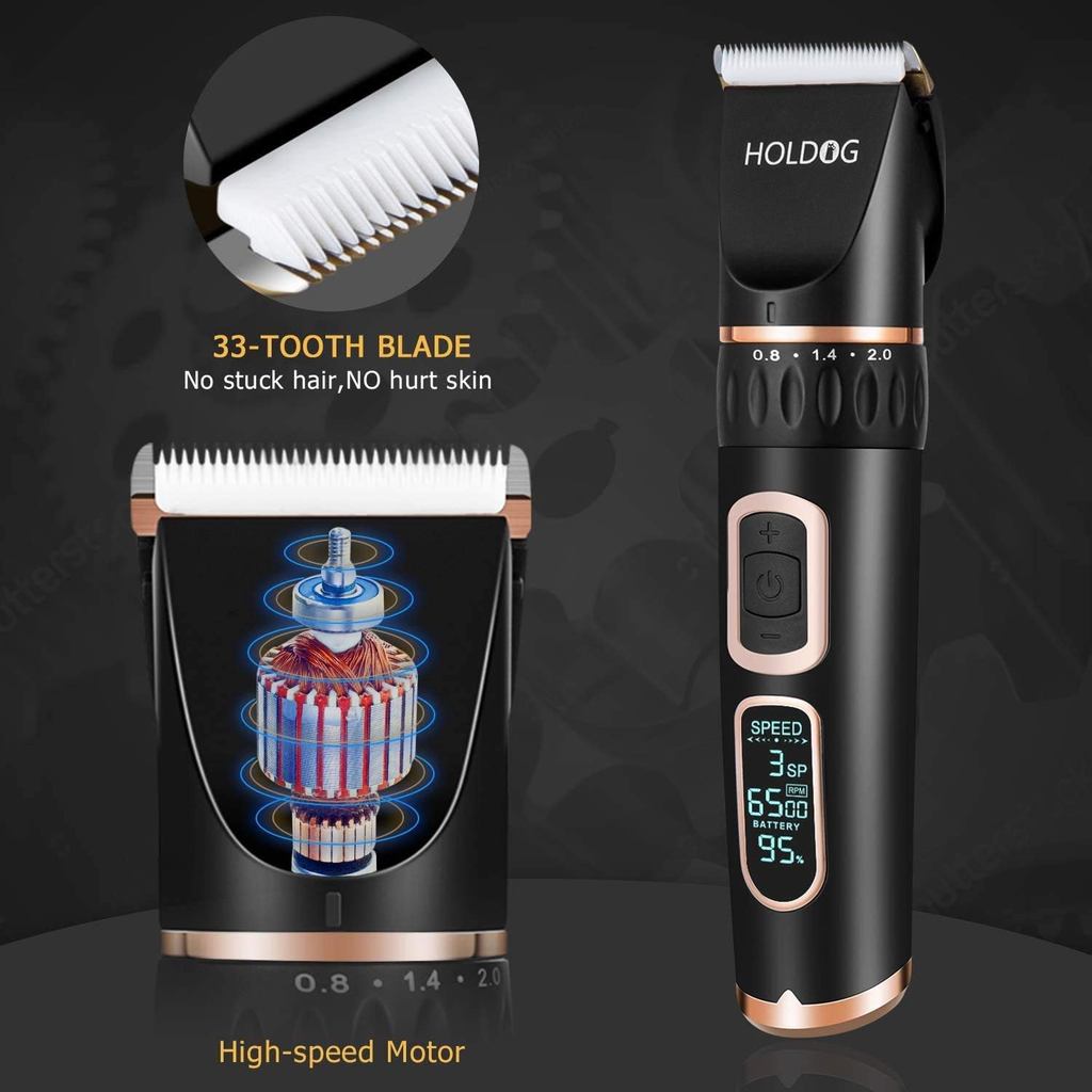 ปัตตาเลี่ยนสุนัข Professional Heavy Duty Grooming Clipper 3 ความเร็วเสียงต่ํา High Power ชาร์จเครื่องมือสัตว์เลี้ยงไร้สายสําหรับสุนัขขนาดเล็กและใหญ่แมวสัตว์เลี้ยงหนาเสื้อ - รูปที่ 3