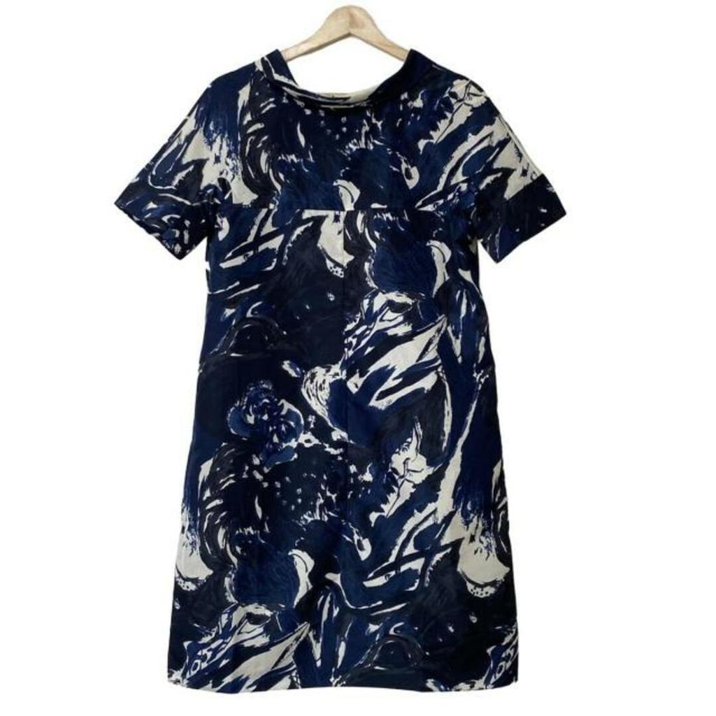 Marni Dress Navy Knee Length Black Shiort Sleeve Women 40 Direct from Japan Secondhand