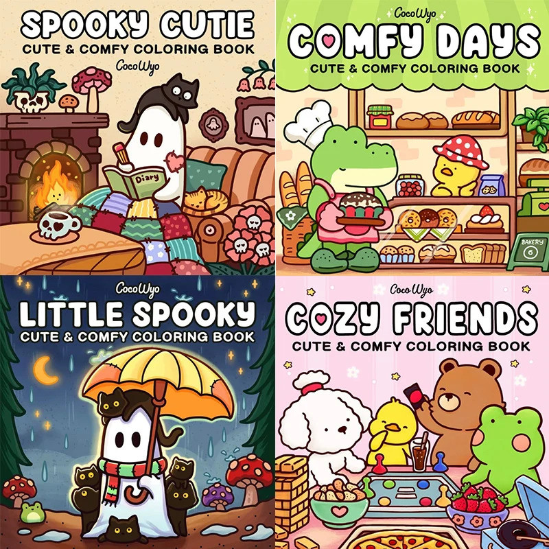 สมุดระบายสีผ่อนคลายบรรยากาศแสนสบายสําหรับผู้ใหญ่และวัยรุ่น Bold Easy-to-follow Patterns and Girl Mom