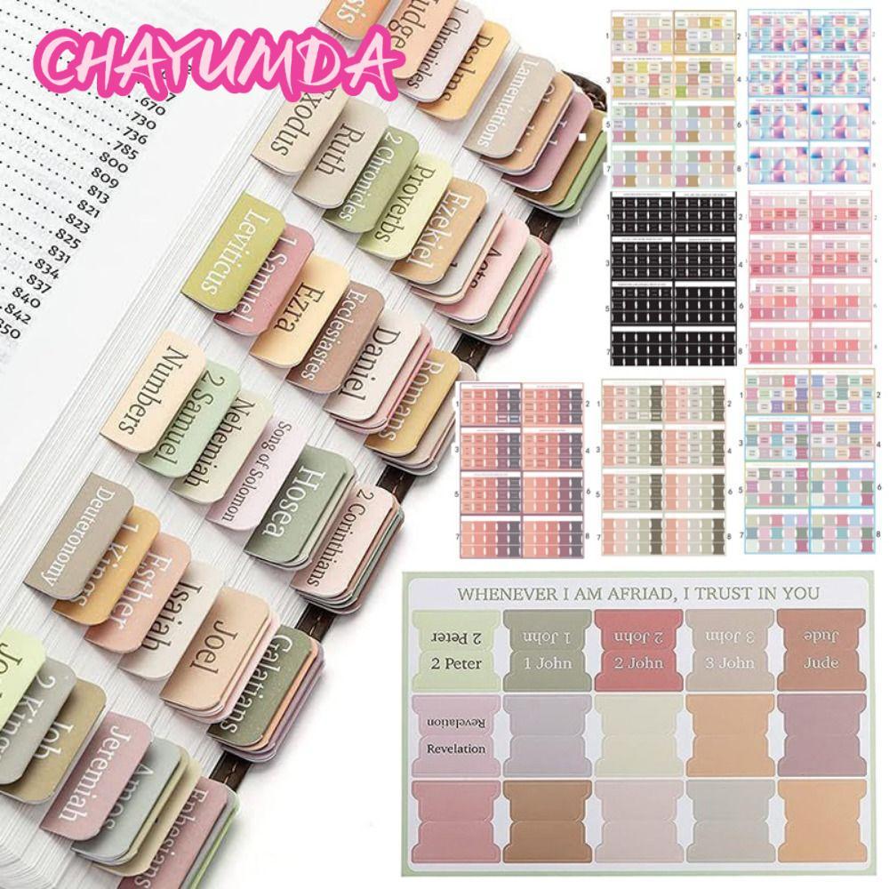CHAYUMDA 120PCS Boho Bible Tabs,ลามิเนตง่ายนําทางลามิเนตแท็บพระคัมภีร์,หลายสีที่มีสีสันกาวตนเอง Bibl