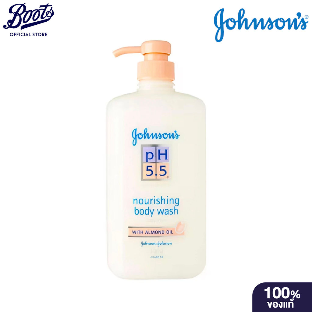 Johnson's pH 5.5 Nourishing with Almond Oil Body Wash 750 mL จอห์นสัน ครีมอาบน้ำ น้ำมันอัลมอนด์ ออยล์ 750 มล.