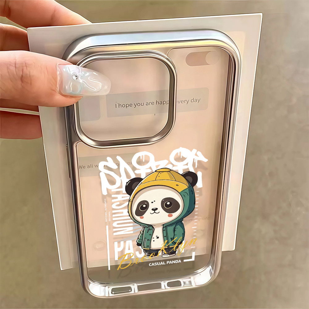 จัดส่งที่ไทย เคสมือถือ ไฮโซ น่ารัก เคสใสครอบสีเงิน For IPhone 17 16 15 14 13 11 6 7 8 plus Pro Proma