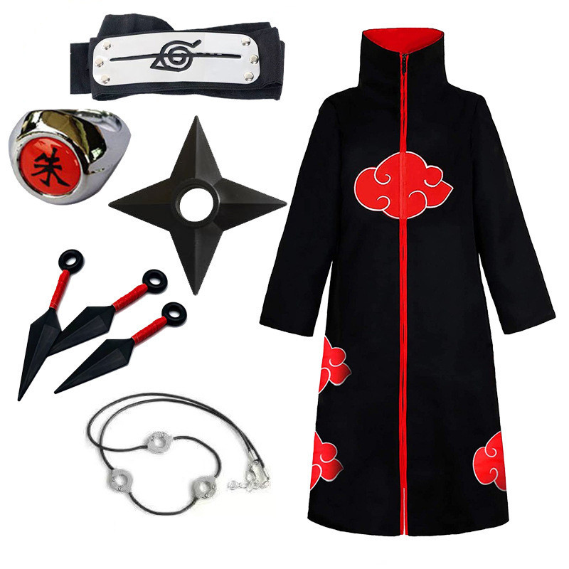 ชุดเครื่องแต่งกาย Naruto Uchiha Itachi พร้อม Cloak เหมาะสำหรับHALLOWEENหรือCosplay