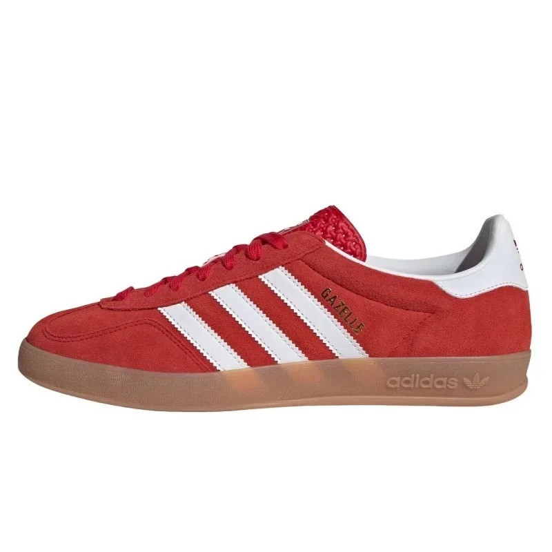 2025 ใหม่ ต้นฉบับ AD * Gazelle ในร่ม Better Scarlet สีแดงสีขาว Casual แฟชั่นผู้ชายและผู้หญิง Low Top