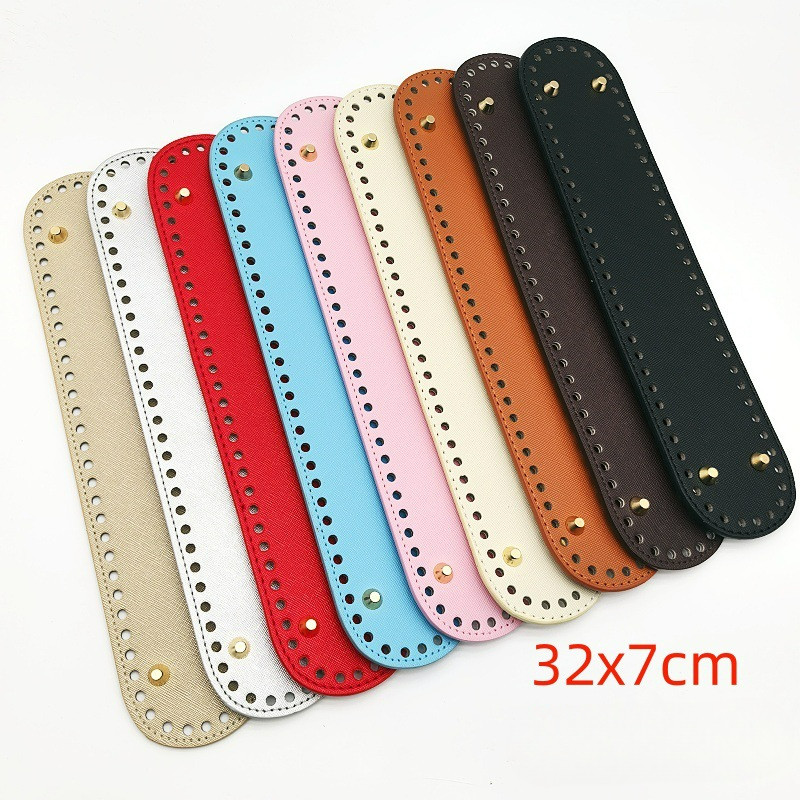 กระเป๋าด้านล่าง Handmade ขนาด 32*7 ซม. จากหนัง Pu และโครเชต์