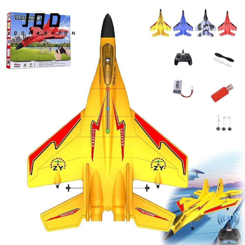 JQD รีโมทคอนโทรล Fighter Jet, USB ชาร์จไฟฟ้า 2.4ghz Rc รีโมทคอนโทรล Fighter Plane, โฟมที่มีสีสันไฟ Z