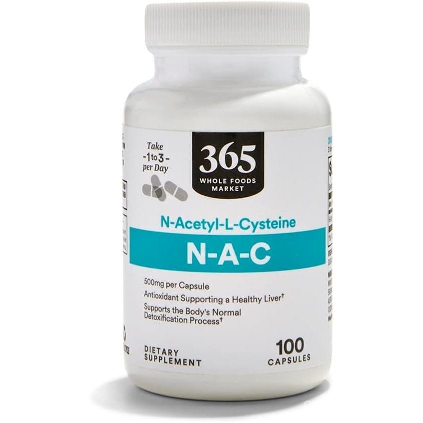 365 โดย ตลาดทั้งอาหาร N-Acetyl L-Cysteine 500mg, 100 Count