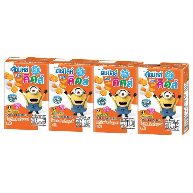 ดัชมิลล์คิดส์นมเปรี้ยวยูเอชทีรสส้ม 90มล. แพค4 DutchMill Kids Orange 90ml.Pack4 [หมายเลขบาร์โค้ด 8851717049200]