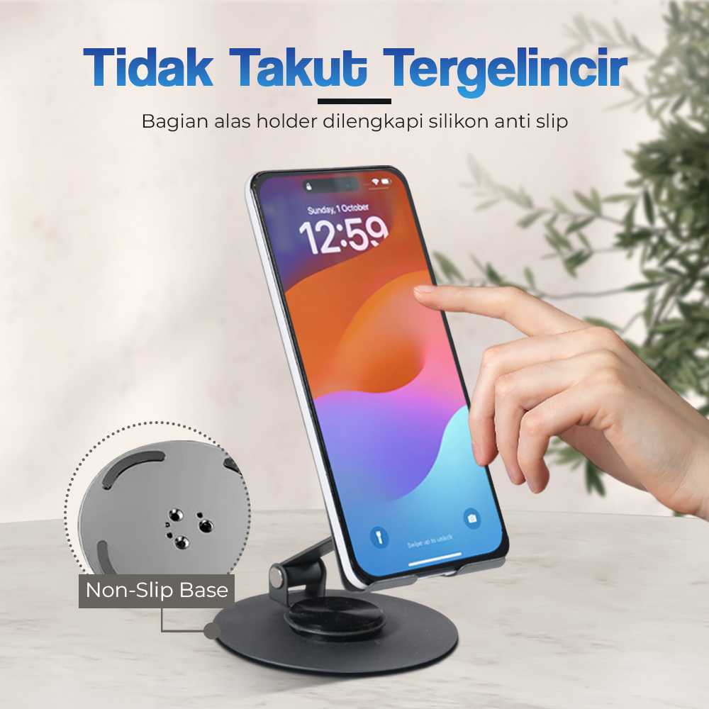 HP EASYDEALS STUDIO ที่วางโทรศัพท์กันลื่นหมุนได้ 360 องศาแบบพับได้ - Q-36