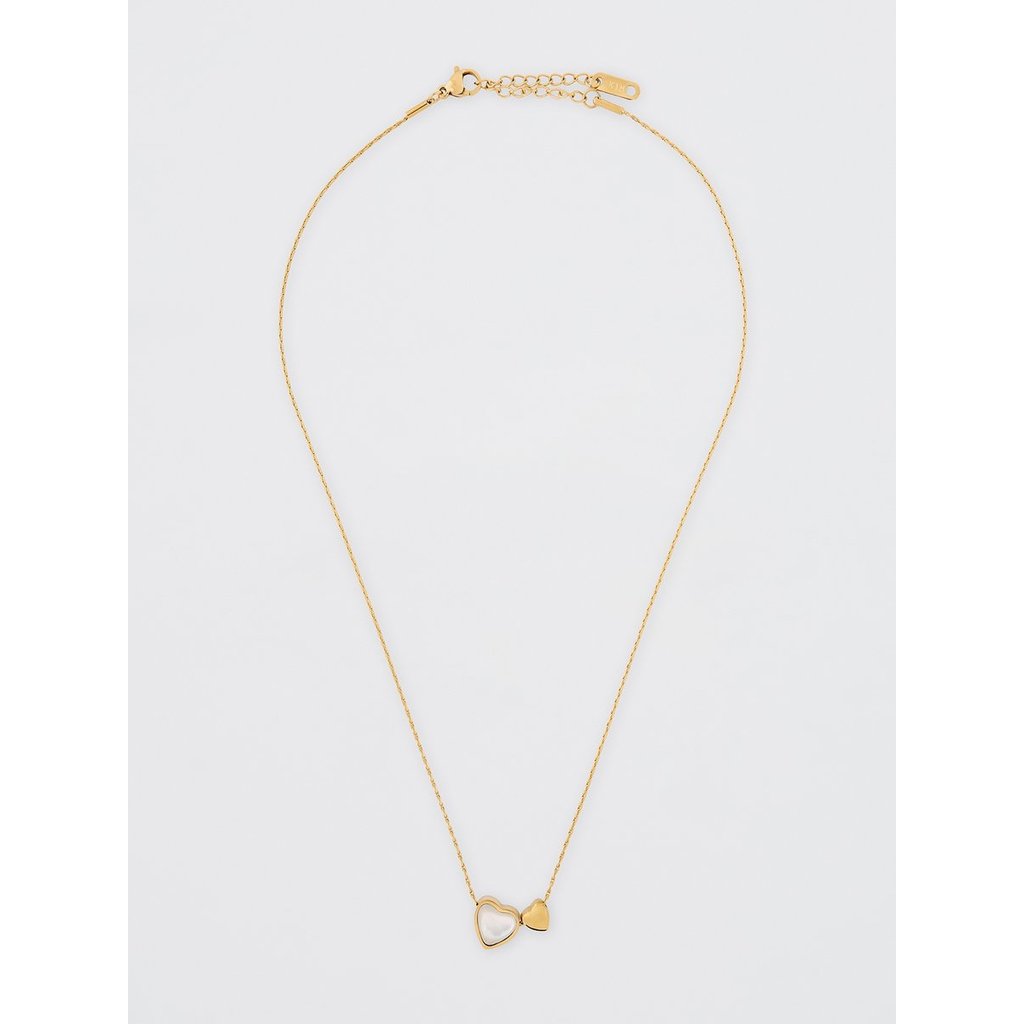 [Pomelo] สร้อยคอจี้รูปหัวใจคู่ / Double Heart Charm Necklace