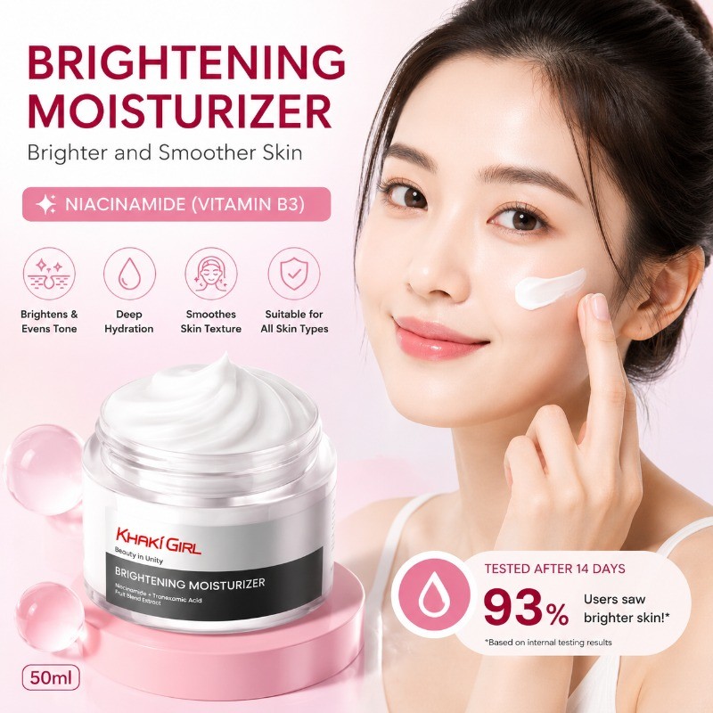 50ML Niacinamide Brightening Moisturizing Cream Hydrating Face Cream สําหรับทุกสภาพผิว