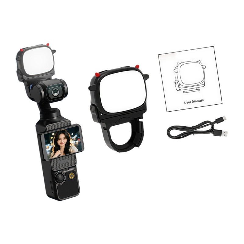 BTM Magnetic Small Face Video เติมแสงสําหรับ Pocket 3 Travel Filming Videos