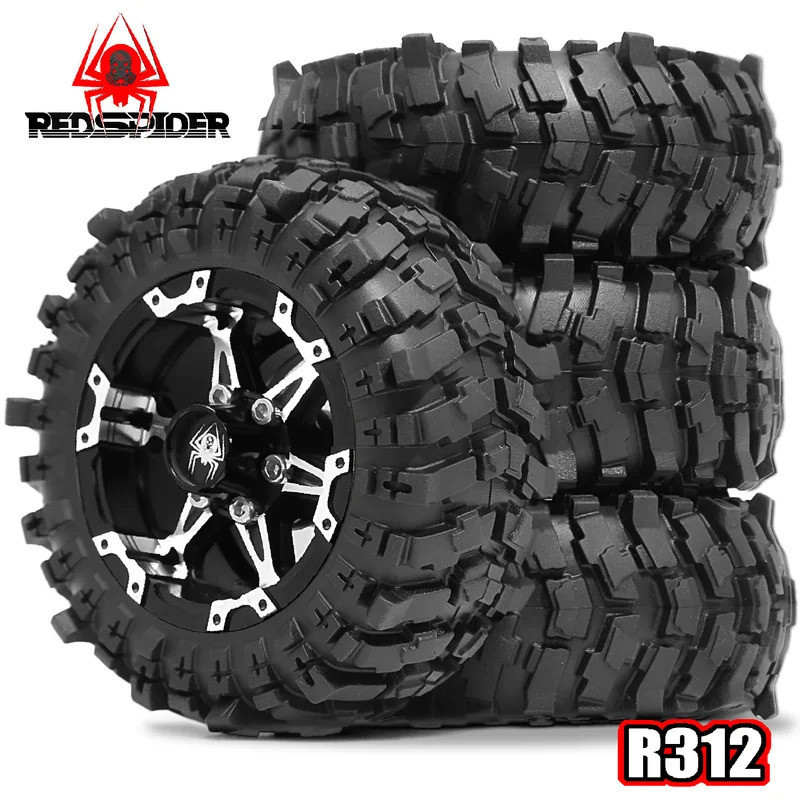 4 ชิ้น 88 มิลลิเมตรโลหะ 1.9 "Beadlock ล้อขอบยางชุด 12 มิลลิเมตร Hex สําหรับ 1/10 RC Crawler รถ Traxx