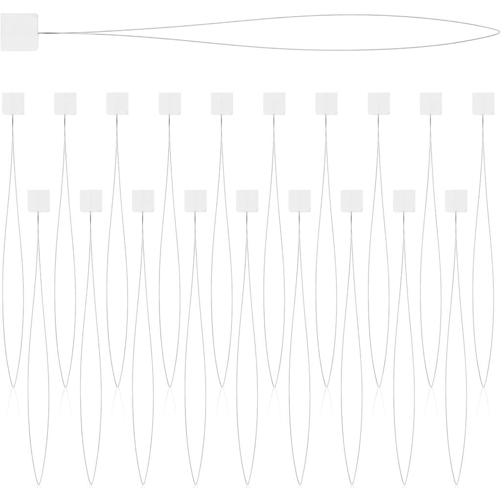 JJUNW 20 ชิ้น Punch Needle Threader, Long Punch Needle Tool, เย็บปักถักร้อยเข็ม Threader CROSS Stitc