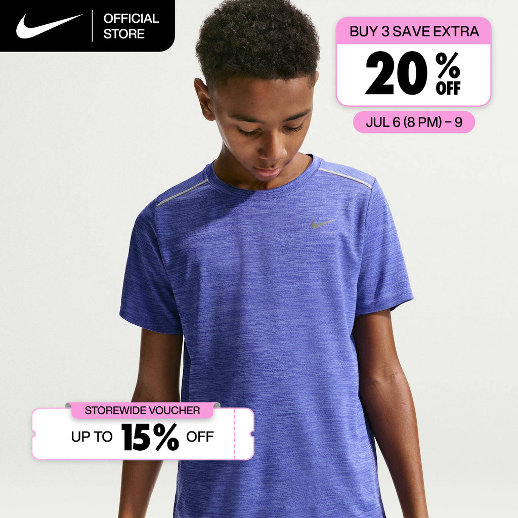 Nike Dri-FIT Older Kids' Miler Short-Sleeve Top - Lapis [IF2425-430]