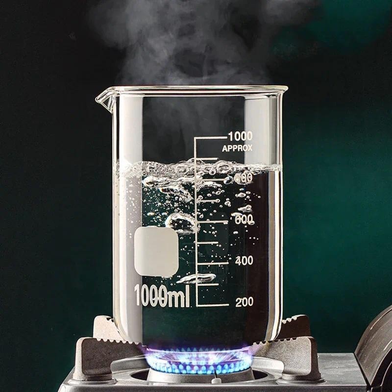 Transparent High Borosilicate Glass Cup Clear Scale Cup Laboratory Beaker Kitchen Tool Baking Measuring Cups 50-1000ml
