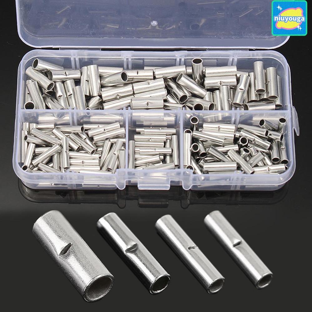 NIUYO 200 ชิ้น Non-ฉนวน Butt Connectors, 22-18 AWG 12-10 AWG Wire Ferrules, รวม 16-14 AWG Seamless C